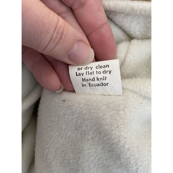 Hand-Knit Wool Toddler Sweater With Moose Pattern Beige & Brown Colors Fleece Li - Picture 5 of 9